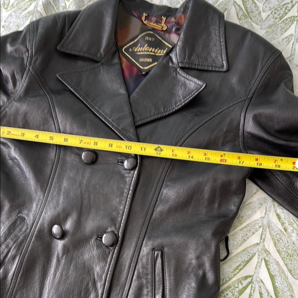 Black Leather Double-Breasted Jacket